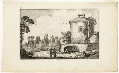 Paysage avec une tour ronde - Jan van de Velde II
