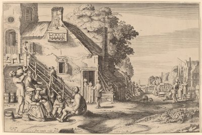 Printemps (Fête de village devant une auberge) - Jan van de Velde II