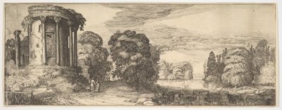 Le temple de la Sibylle à Tivoli des Paysages et Ruines - Jan van de Velde II