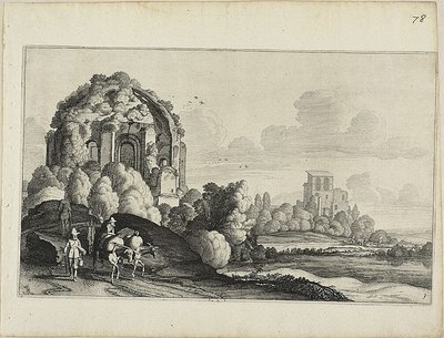 Voyageurs devant le temple de la Minerva Medica à Rome - Jan van de Velde II