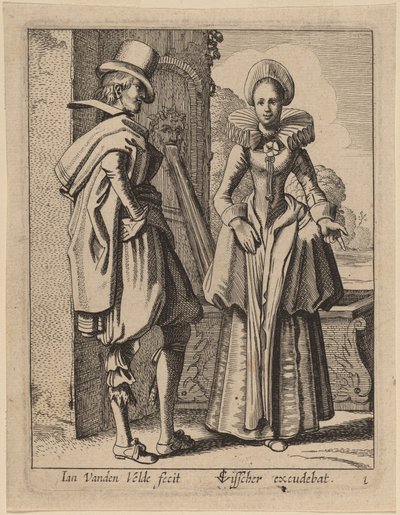 Deux figures en costume - Jan van de Velde II