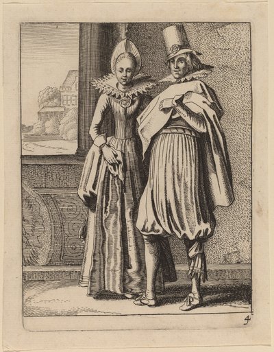 Deux figures en costume - Jan van de Velde II