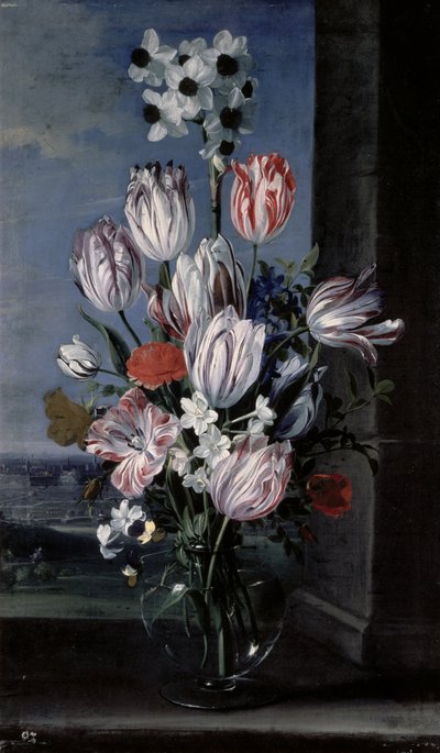 Fleurs dans un vase en cristal, 1652 - Jan van den Hecke