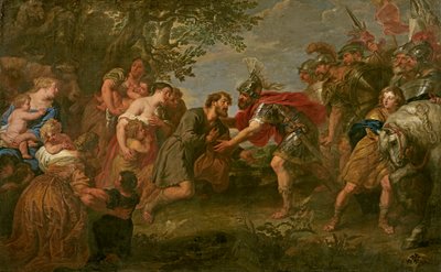Jacob rencontre son frère Ésaü - Jan van den Hoecke