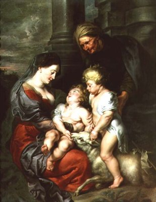 Madone et Enfant avec Sainte Élisabeth et le jeune Saint Jean-Baptiste - Jan van den Hoecke