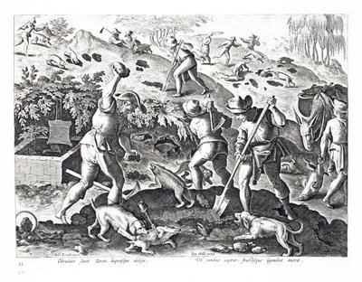 Creuser et capturer des blaireaux, illustration de 