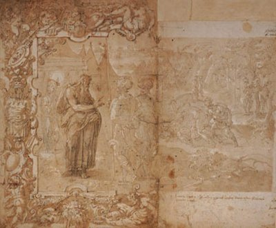 Dessin pour une tapisserie avec l
