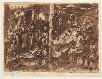 Recto : Mariage de la Vierge - Jan van der Straet, called Stradanus
