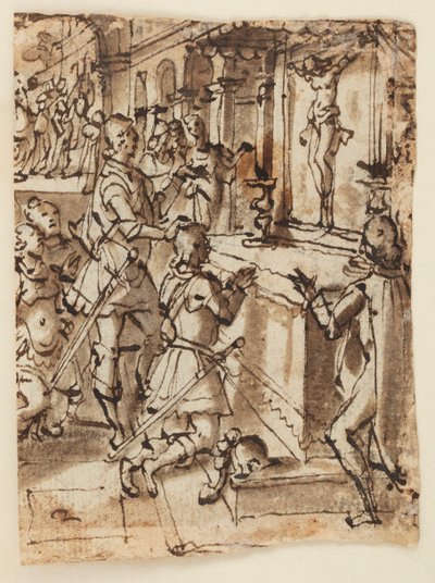 Saint Giovanni Gualberto et le Crucifix Miraculeux - Jan van der Straet, called Stradanus