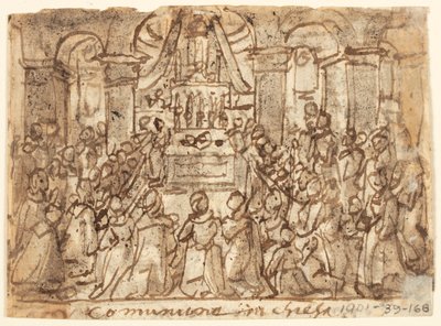 Page de carnet de croquis avec communion à l