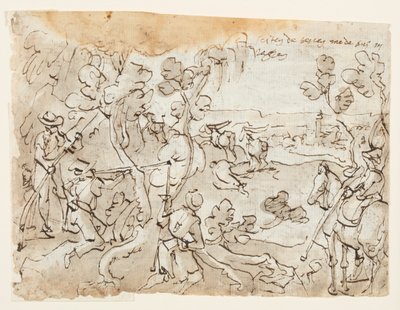 Page de carnet de croquis avec chasse à l
