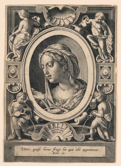 Tempérance, planche 7 de "VII Virtutim...Imagines" - Jan van der Straet, called Stradanus