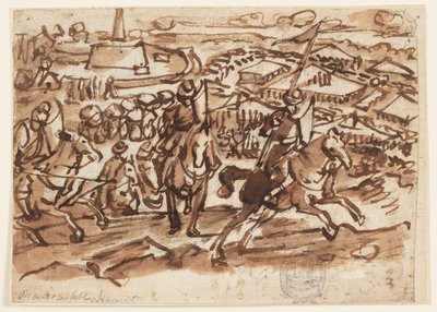 La retraite des Turcs après le siège de Vienne en 1529 - Jan van der Straet, called Stradanus