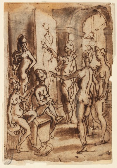 Zeuxis peignant Hélène - Jan van der Straet, called Stradanus