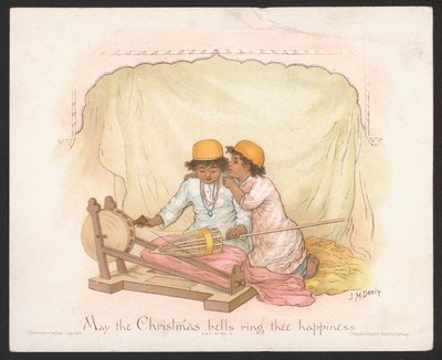 Carte de Noël (chromolithographie) - Jane M. Dealy