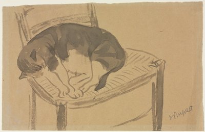 Chat endormi (recto) - Jane Poupelet