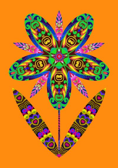 Découpe de fleur sur orange, 2020 - Jane Tattersfield