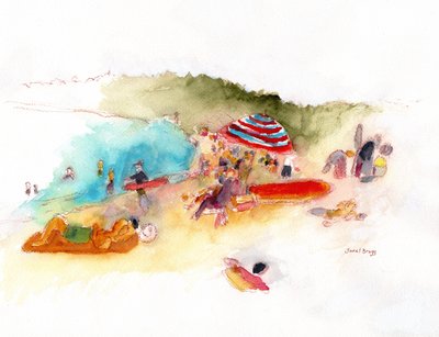 Baigneurs et surfeurs à Hanalei Bay, vers 2019 - Janel Bragg
