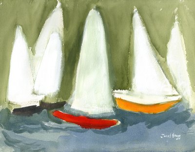 Voiliers dans le Puget Sound, c.2020 - Janel Bragg