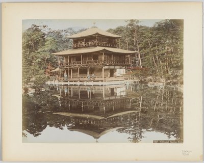 Jardin du Kinkakuji, Kyoto, Japon (photo noir et blanc colorisée à la main) - Japanese Photographer