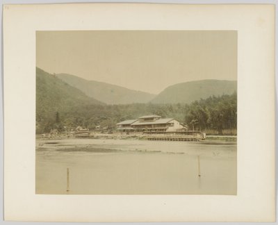 Paysage fluvial, Japon (photo noir et blanc colorisée à la main) - Japanese Photographer