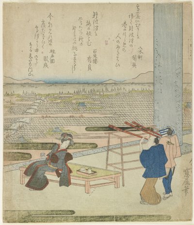 (Femme et deux hommes profitant d
