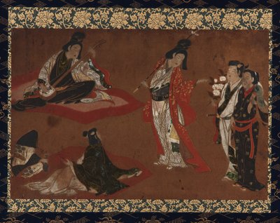 Fête de pique-nique, rouleau suspendu, début du XVIIe siècle - Japanese School