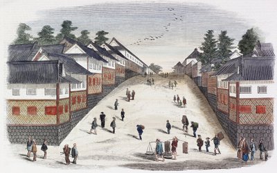 Une rue dans le quartier des Princes, Jeddo - Japanese School