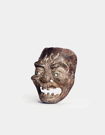 Masque en bois Gigaku - Japanese School