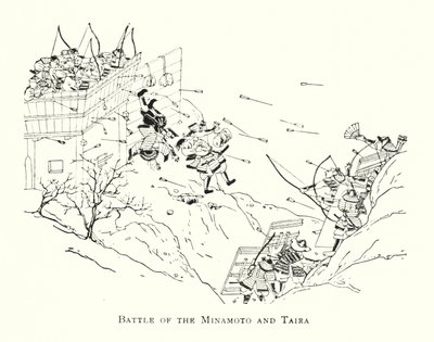 Bataille des Minamoto et Taira - Japanese School