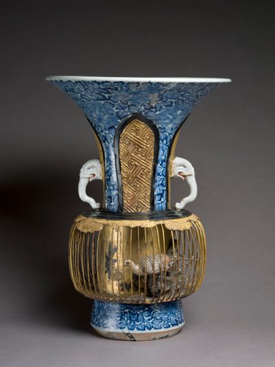 Vase en forme de cage à oiseaux, vers 1720 (techniques mixtes) - Japanese School