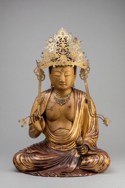 Bodhisattva Kannon avec une fleur de lotus - Japanese School