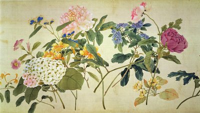 Étude botanique de fleurs - Japanese School