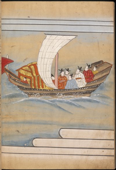 Envoyés chinois dans un bateau, illustration du 