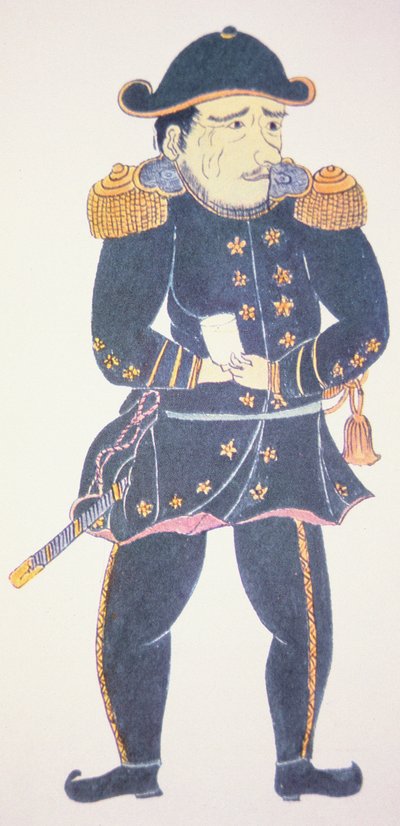 Le commodore Perry au Japon - une impression par un artiste japonais - Japanese School