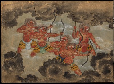 Démons tirant des arcs, illustration du 