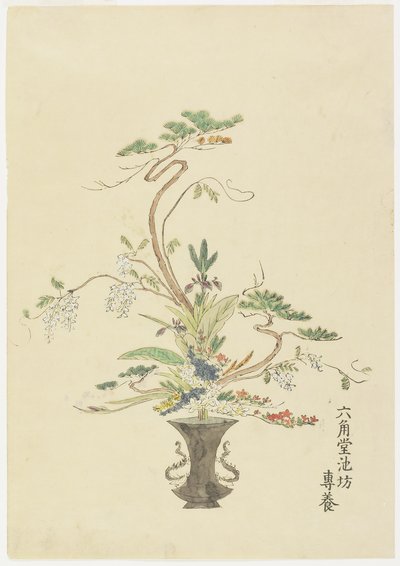 Arrangement Floral par Rokkakud? Ikenob? Seny?; Pin et Acacia - Japanese School