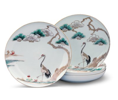 Quatre assiettes, période Edo - Japanese School