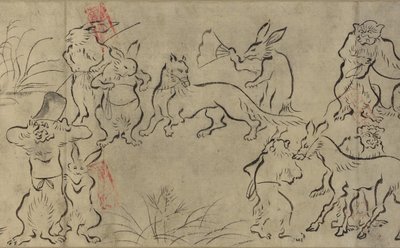 Animaux folâtrant (Choju Giga) Période Muromachi - Japanese School
