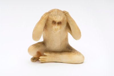 Ne Pas Entendre le Mal, un des Trois Singes Sages - Japanese School