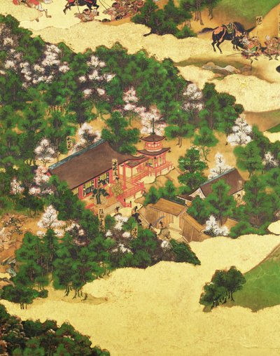 Soulèvement de Heiji de 1159, période Momoyama (1568-1615) (encre sur papier) - Japanese School