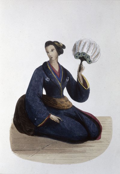 Dame japonaise,1860 (gravure) - Japanese School