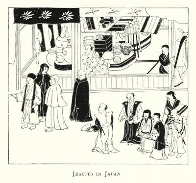 Jésuites au Japon (lithographie) - Japanese School