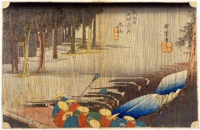 Paysage sous la pluie. Estampe japonaise. sd. 19e siècle - Japanese School