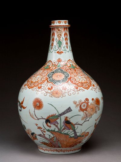 Grand vase bouteille, décoré en Hollande dans le style Imari, Ko-Imari, fin XVIIe siècle - Japanese School