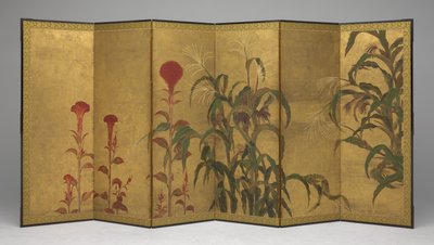 Maïs et crêtes-de-coq, milieu du XVIIe siècle - Japanese School