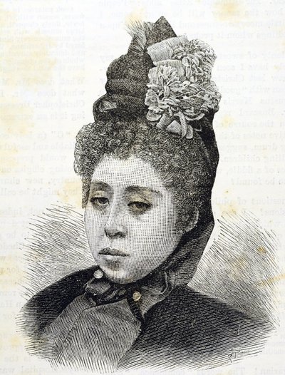Ère Meiji. Princesse Komatsu du Japon. Illustration de 1887 (Gravure) - Japanese School