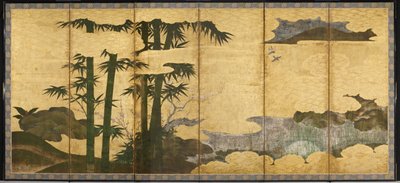 Bambouseraie au clair de lune, début du XVIe siècle - Japanese School