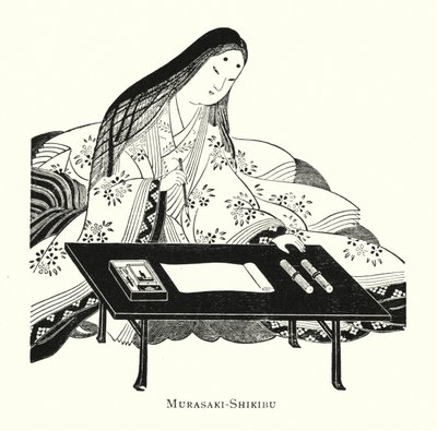 Murasakai-Shikibu (lithographie) - Japanese School