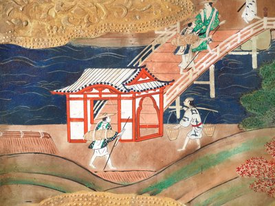 Osakazu Byobu - Paravent japonais à huit panneaux (peinture) - Japanese School